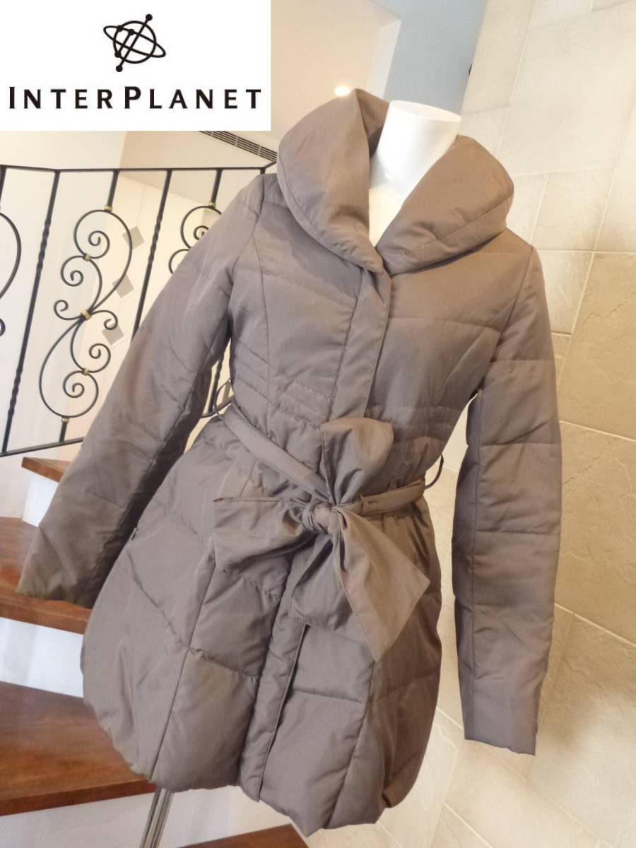 美品 INTERPLANET インタープラネット★茶 ブラウン ダウンコート 36 S相当拍卖