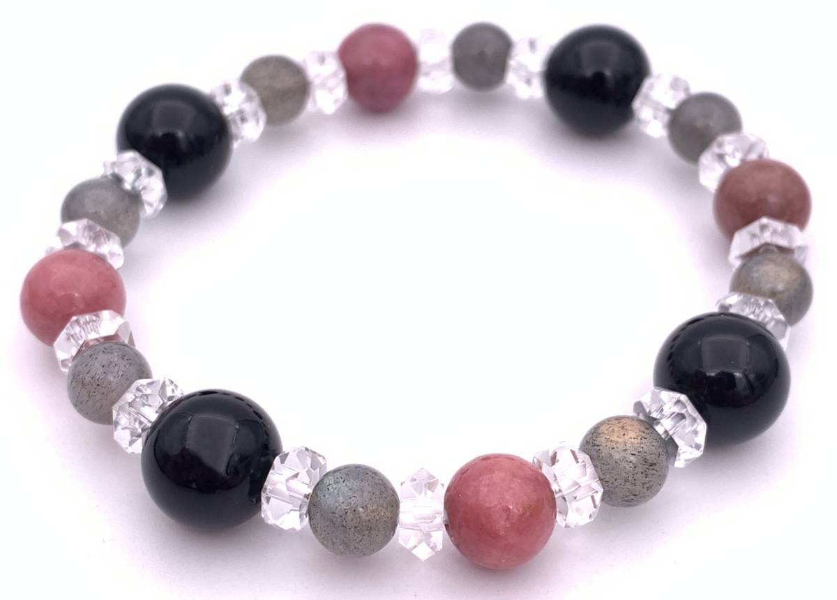 天然石ロードナイト&オニキス&ラブラドライトのブレスレット拍卖