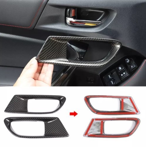 スポーティ全開♪ カーボン ルック インナー ドアハンドル カバー BRZ ZC6 RA R S レーシング tS GTパッケージ STIスポーツ プレミアム拍卖