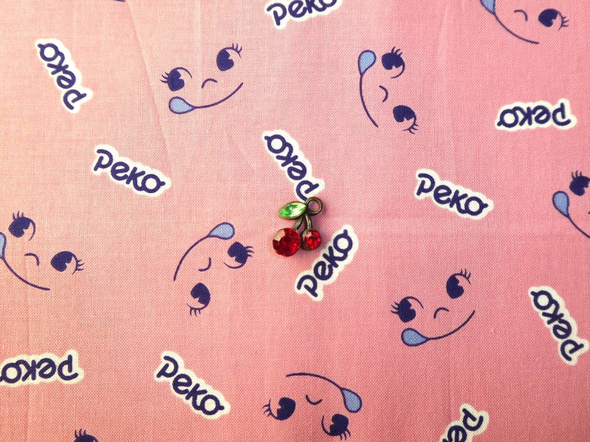即決★レア不二家ペコちゃん柄生地ピンク★レトロサンリオPEKO拍卖