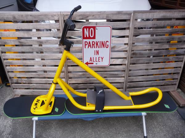 スノースクート スノーボード モトクロス バイク SMX フレーム 黄色 ハンドルマウント SS ジックジャパン 前後ボード板付 限定 新品拍卖