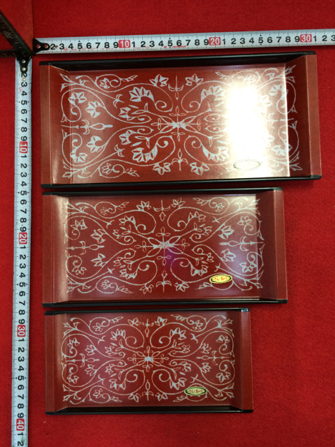 昭和レトロ_角皿/3枚/さんあーと_0058拍卖