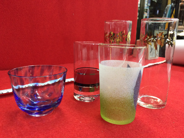 昭和レトロ_レトロガラス グラス/青ボカシ/ピエールカルダン/キリンサイダー/月桂樹 3/6個_0106拍卖