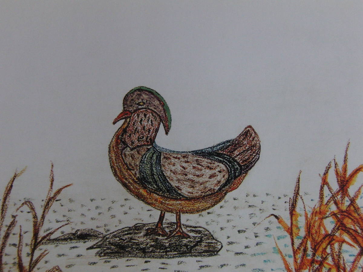 山下清、【水鳥】、希少な額装用画集より、美品、日本人画家、新品額装付、送料込み拍卖