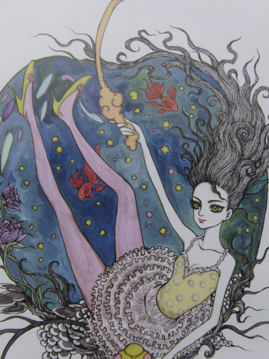 天野弓彦、【Girl】、希少な額装用画集より、状態良好、新品額装付、送料込み拍卖