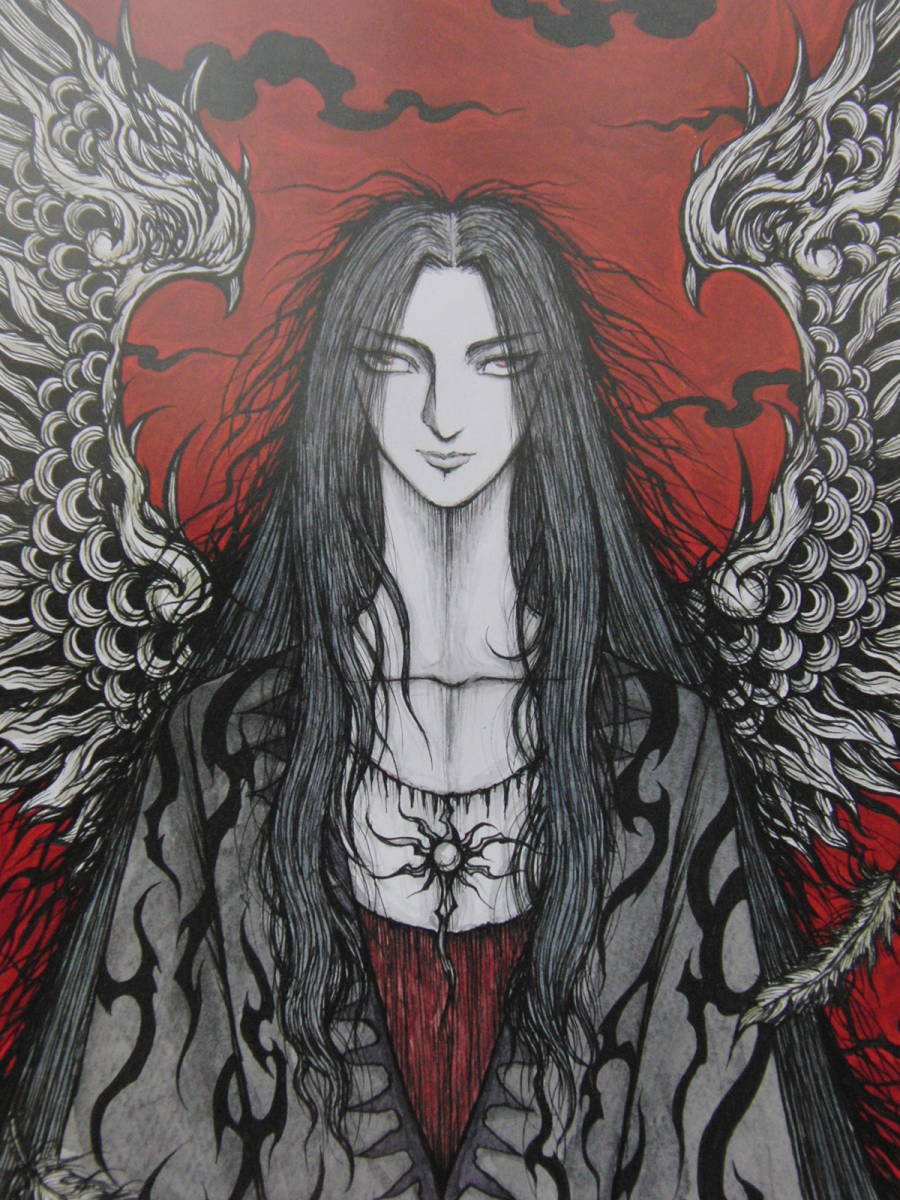 天野弓彦、【ルシファー】、希少な額装用画集より、状態良好、新品額装付、送料込み拍卖