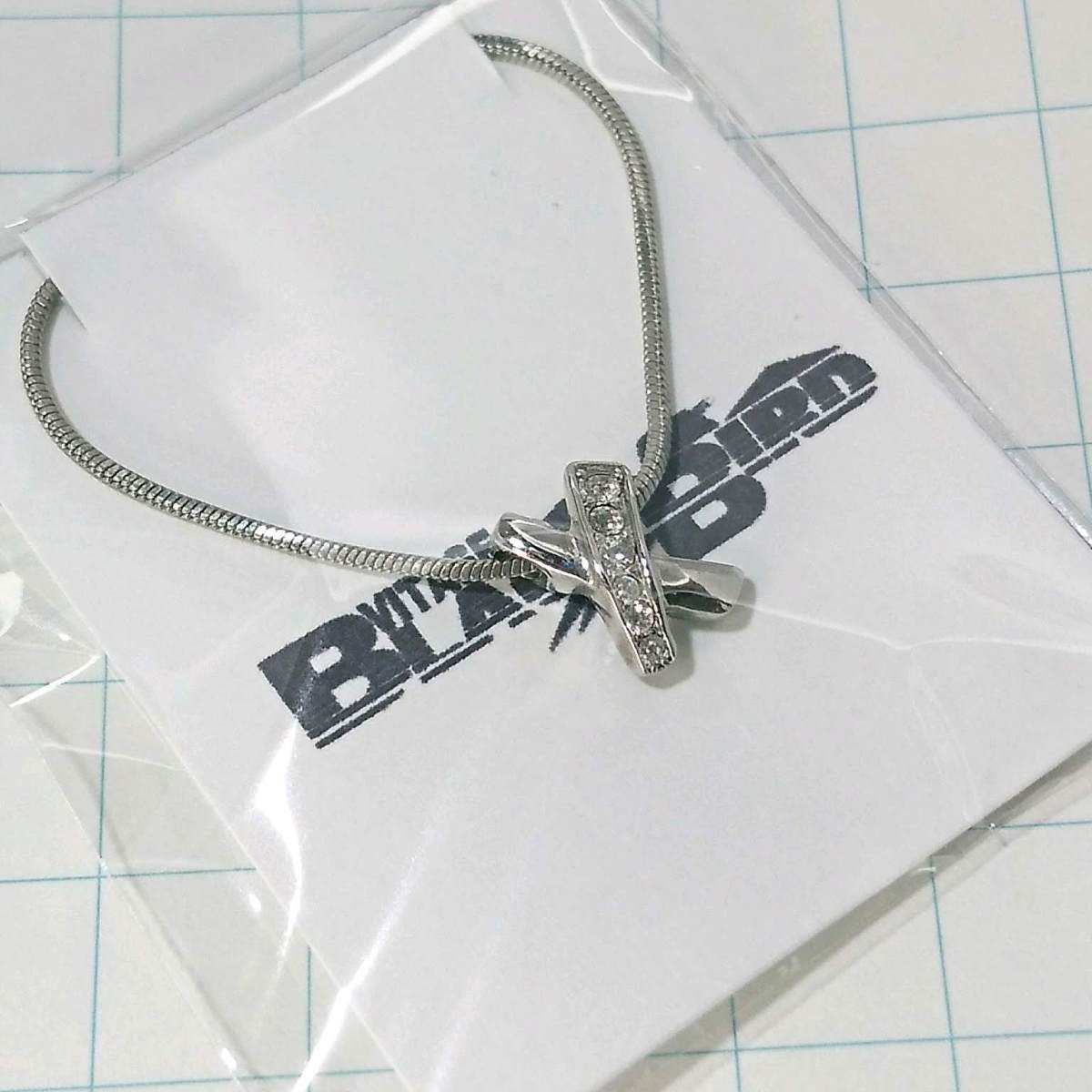 送料無料)ビンテージ☆クリアラインストーン デザインネックレス☆約38cm☆アンティークネックレス A07651拍卖