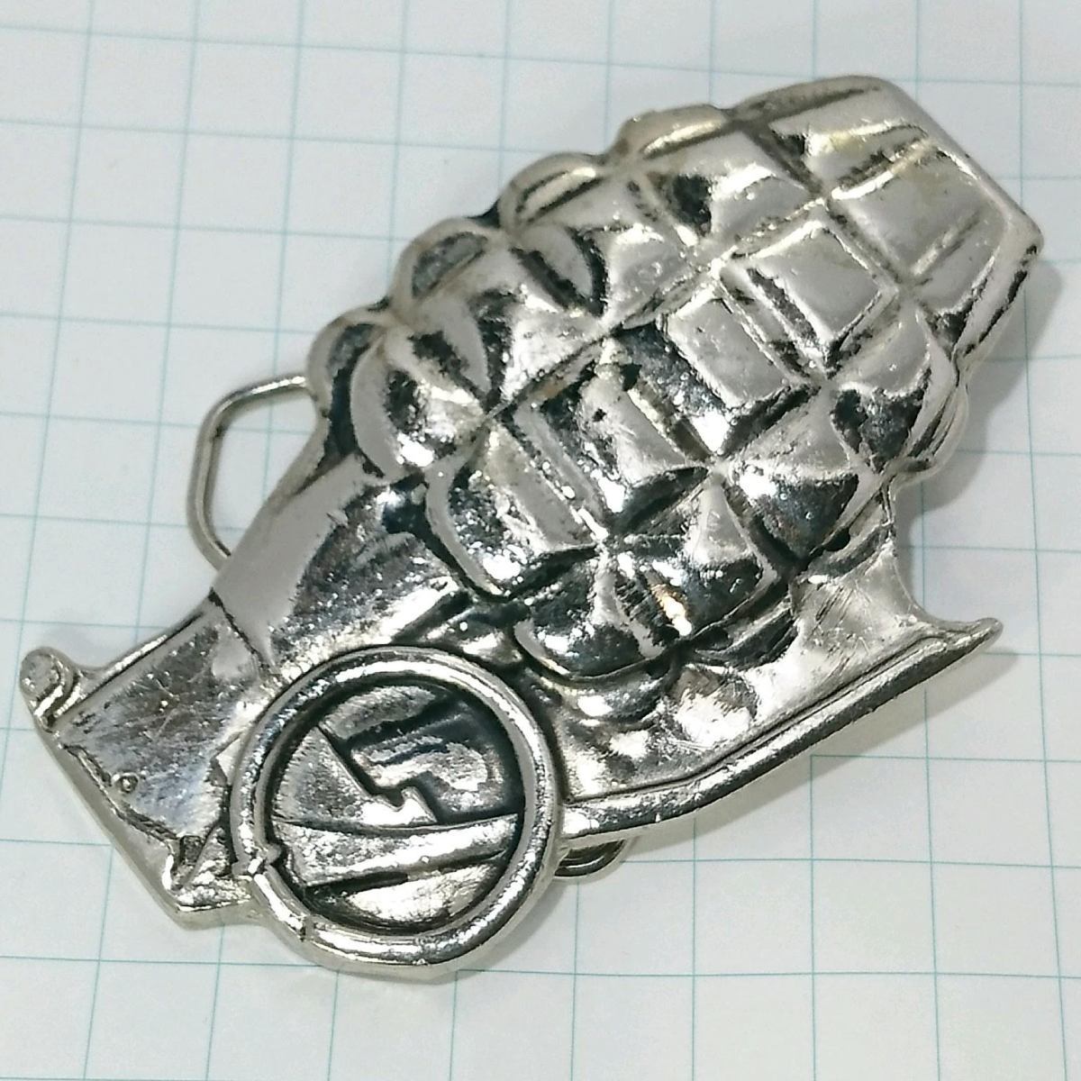 送料無料)手榴弾 レトロ ベルト バックル A07771拍卖