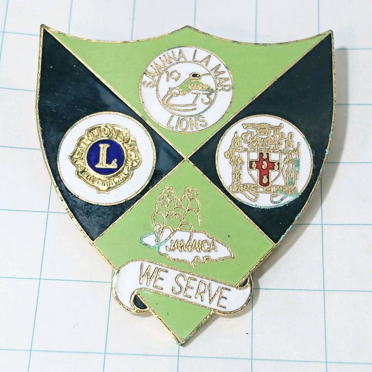 送料無料)ジャマイカ 昭和レトロ ライオンズクラブ 記念 ピンバッジ PINS ピンズ A07864拍卖
