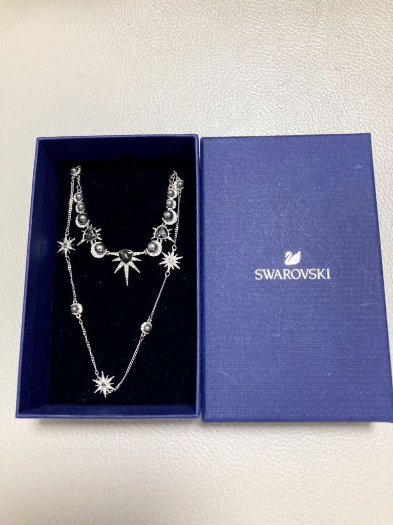 送料無料 未使用に近い Swarovski スワロフスキー Fantastic ファンタスティック necklace ネックレス 星 箱付き拍卖