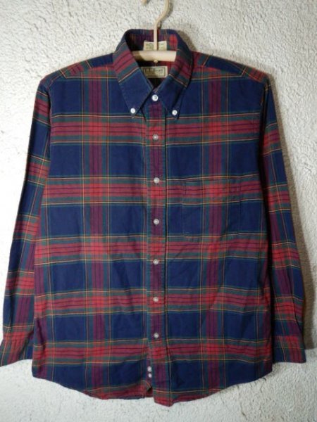 to5340 レア L.L.Bean エルエルビーン アメリカ製 vintage ビンテージ 長袖 チェック ボタンダウン シャツ BDシャツ 送料格安拍卖