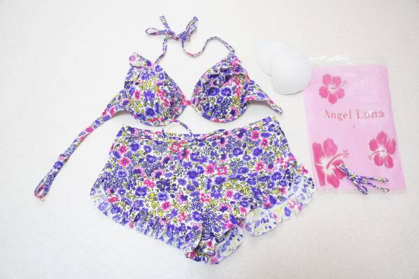●水着 F●Angel Luna★ワイヤービキニ*ひらひらショートパンツ拍卖