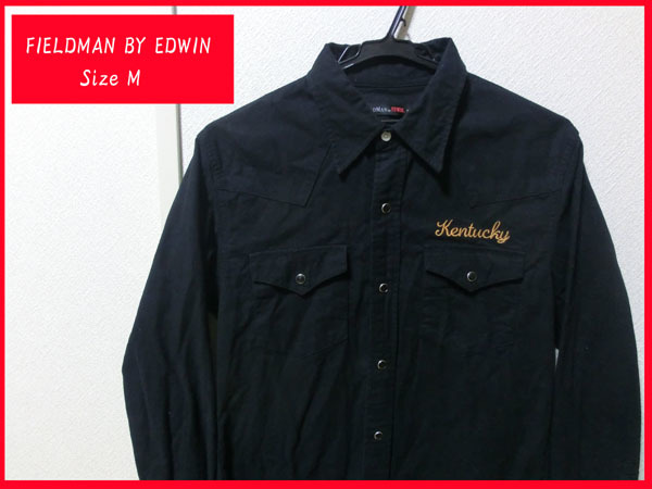 ■FIELDMAN BY EDWIN フィールドマン バイ エドウィン 長袖 シャツ サイズM 黒 中古拍卖