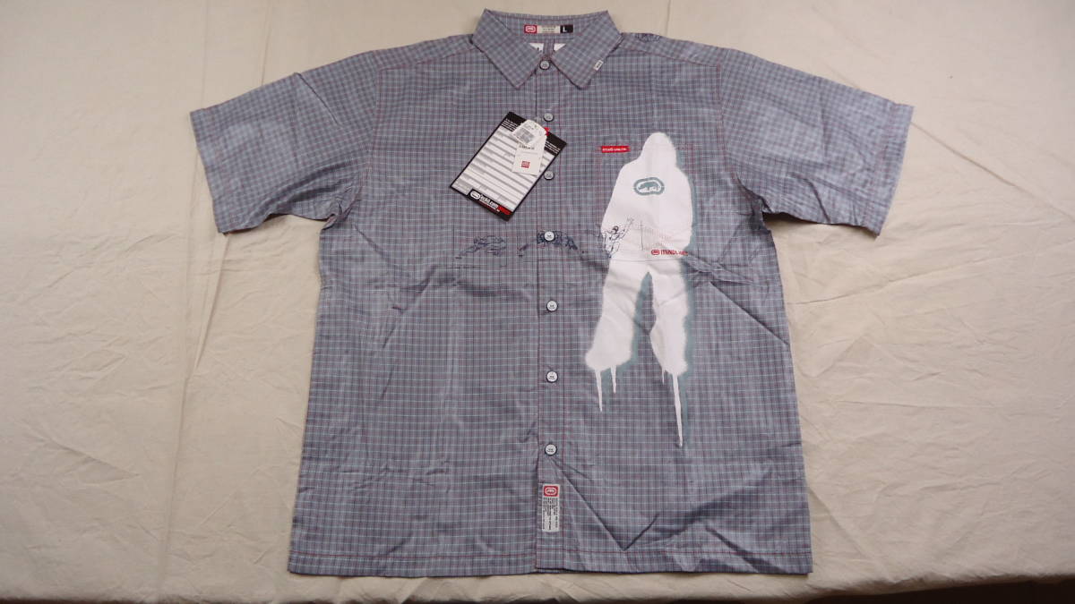 ecko 旧モデル 半袖シャツ グレー/チェック L 半額以下 60%off エコー サイ HIPHOP レターパックライト おてがる配送ゆうパック 匿名配送拍卖