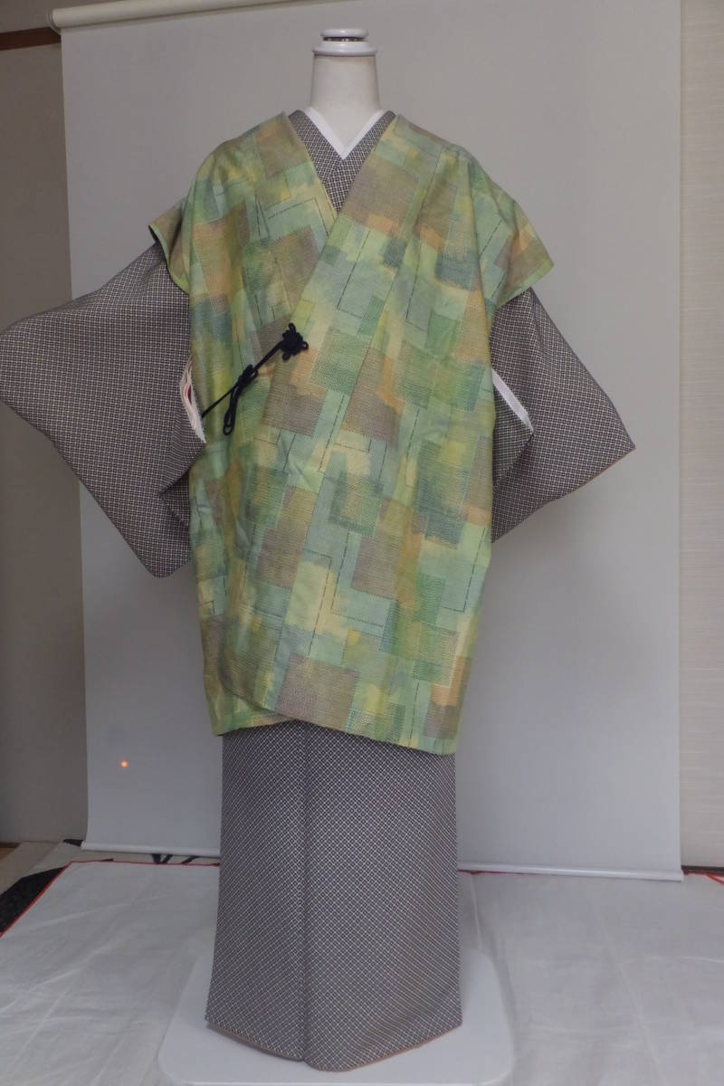 手作り袖なし道中着正絹 Lサイズ 着物等は別売りです。拍卖