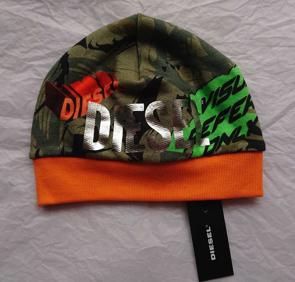 ★新品 DIESEL ディーゼル キッズ ベビー コットンジャージビーニー 帽子 カモフラ拍卖