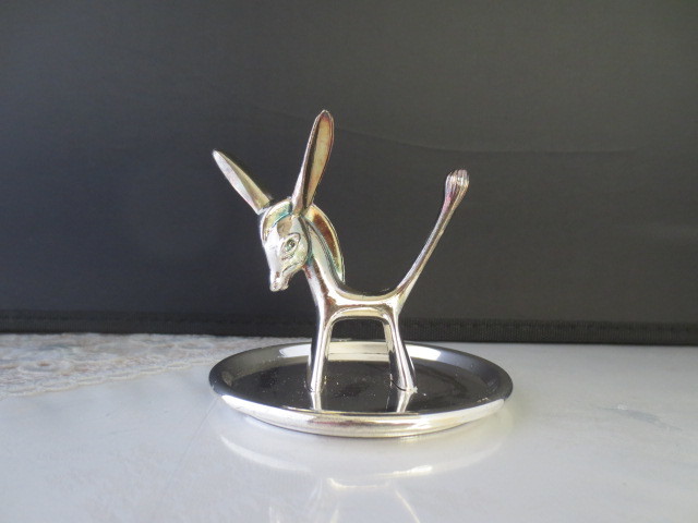 ★Donkey Ring Holde・ロバのリングホルダー・SILVERPLATED・銀メッキ拍卖