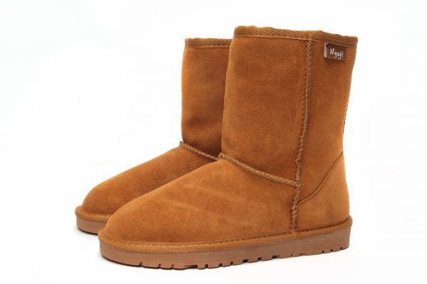 ムートンブーツ レディース ブーツ 本革 シープスキン ショートブーツ ハイカット 革ブーツ 5825 牛革 羊ファー入り チェスナット W5 22cm拍卖