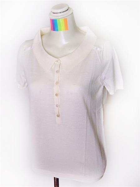 malo マーロ アパレル レディース半袖ニットトップス アイボリー サイズ:46 RE78L6 E2215 EB309拍卖