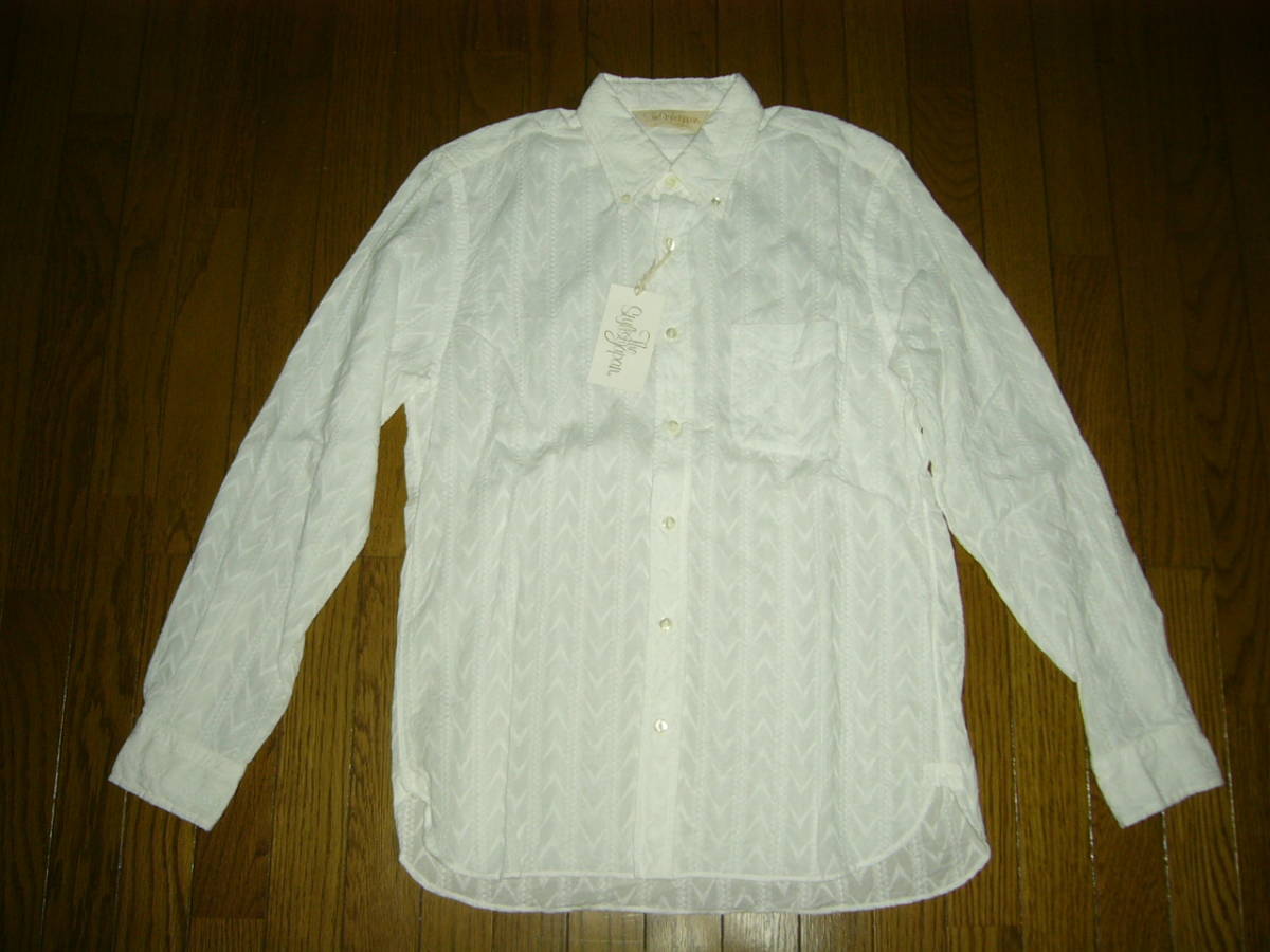 新品 The Stylist Japan ザ スタイリストジャパン 刺繍 ステッチ シャツ S 白 長袖 定価18000円拍卖