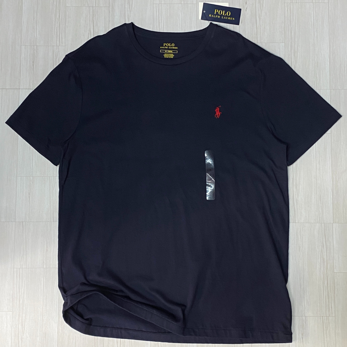 USA正規品 【2XL】 POLO ポロ RALPH LAUREN ラルフローレン 半袖 クルーネック Tシャツ ワンポイント ポニー刺繍 (RL8) 綿100% 紺 インク拍卖