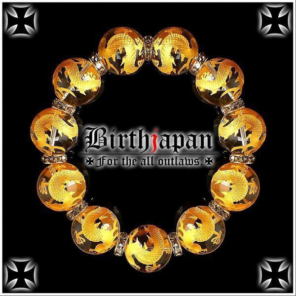 20mm/ロンデル×金龍水晶数珠ブレスレット/ヤクザオラオラ系拍卖