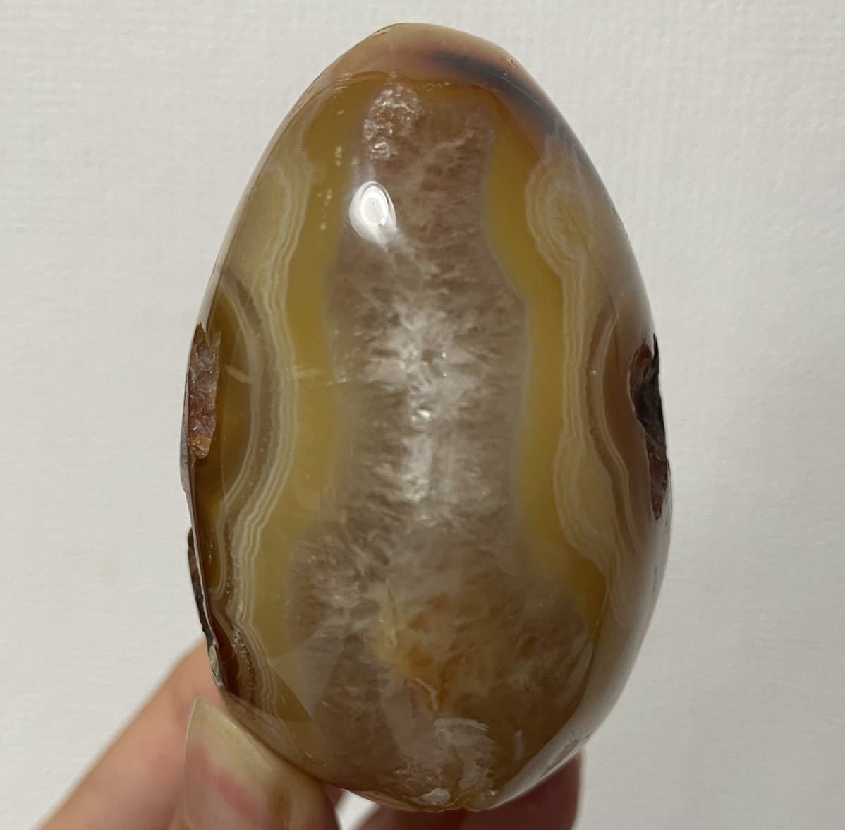 瑪瑙のドーム トレジャーメノウ 笑口瑪瑙 アゲート ジオード 天然石 卵 エッグ 魔除 お守 開運 幸運 ラッキー 置物インテリア 小物グッズ拍卖