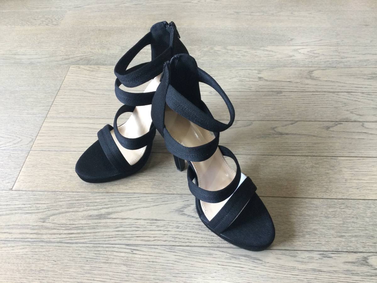 未使用品 デザインサンダル ブラック 35拍卖