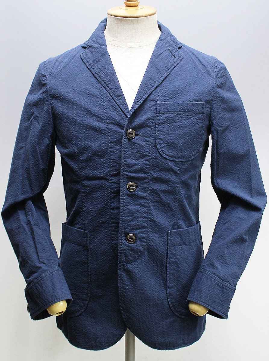 Candidum (カンディデュウム) Seersucker Shirts Jacket / シアサッカー シャツジャケット C191139 美品 ネイビー size 44拍卖