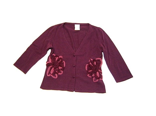 Sybilla シビラ 素敵なお花の飾りのニットカーディガン セーター拍卖