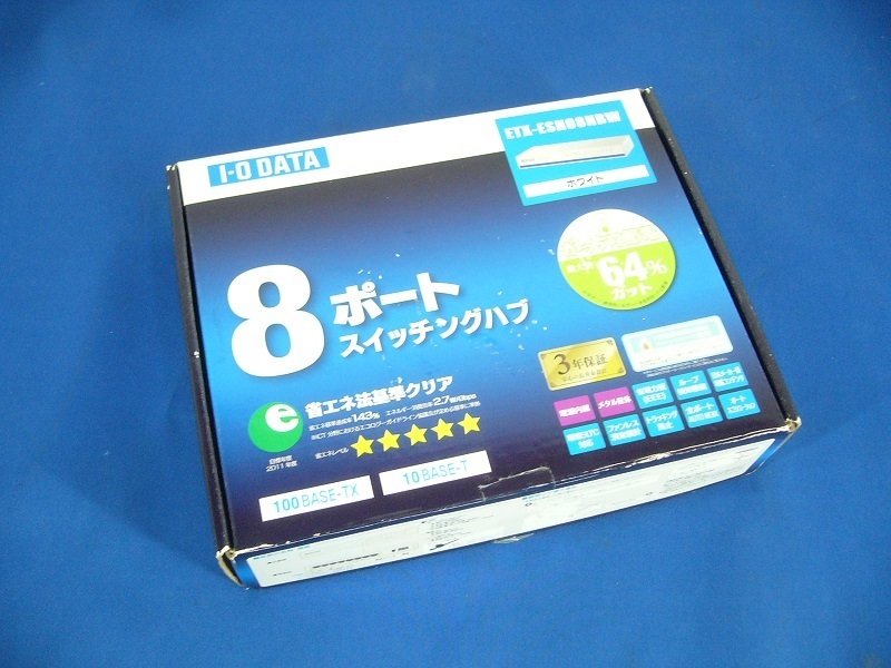 ★I・O DATA EEE省電力機能搭載100BASE-TX/10BASE-T 対応スイッチングハブ(16ポート)ETX-ESH08NBW★未使用★拍卖