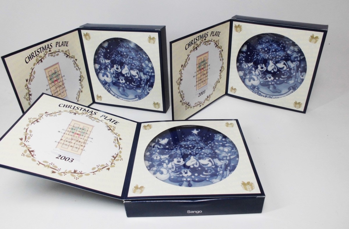 【3枚セット】ディズニー クリスマスプレート 2003 化粧箱入り 新品拍卖