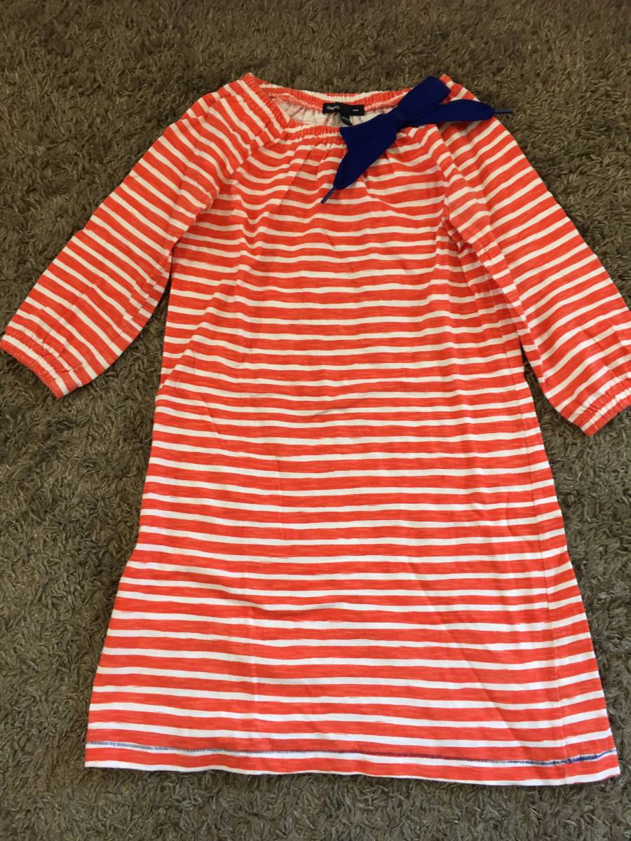 GapKids★ギャップ ボーダー リボン ワンピース 140拍卖