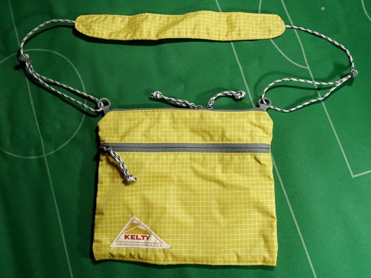 ▲KELTYケルティ 軽量 高耐久リップストップ生地 ダイニーマ サコッシュ マスタードイエロー 美品!!!▲拍卖