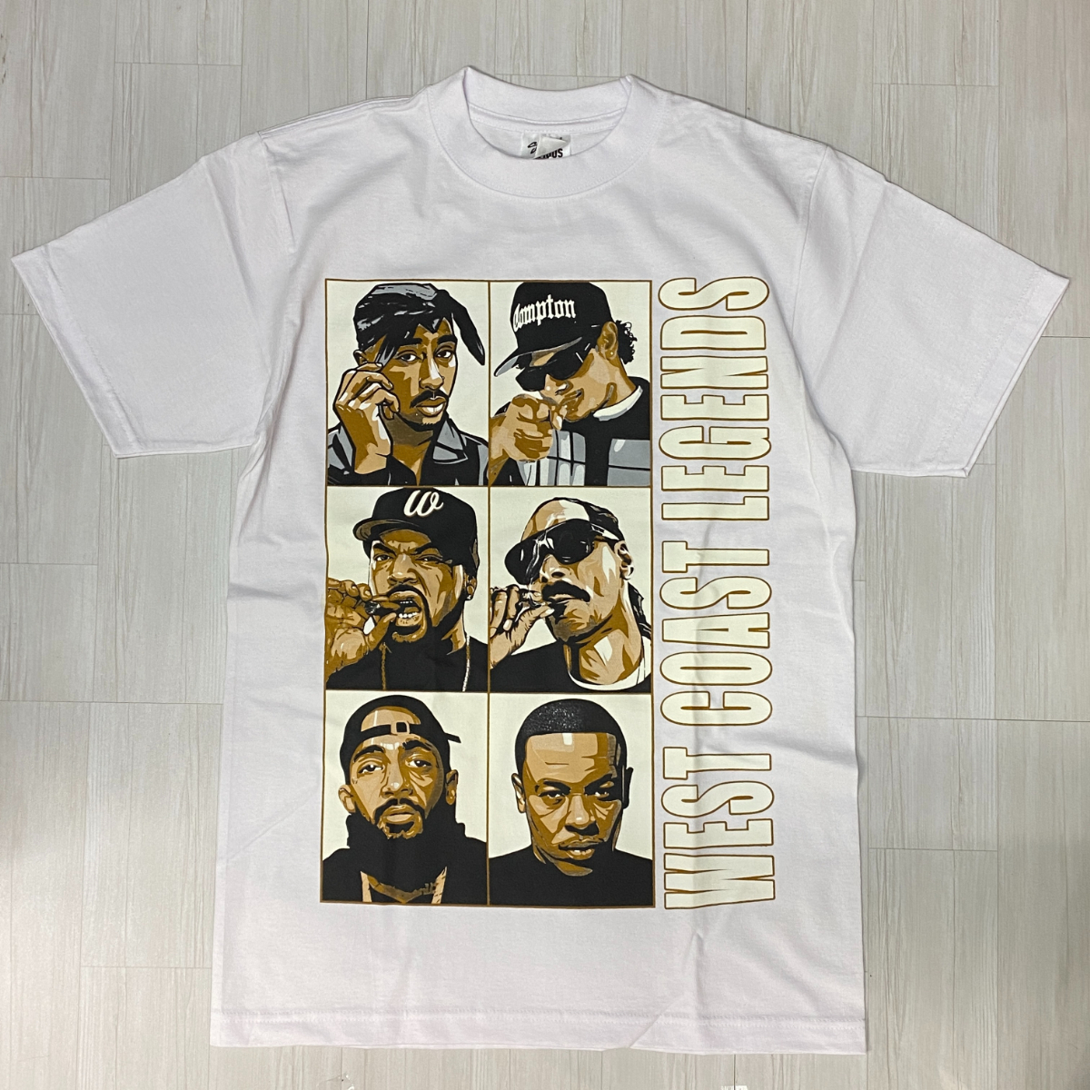 LA発 【XL】 WEST COAST LEGENDS アンダーグラウンド グラフィック ヘビーウェイト 半袖 Tシャツ 白 HIPHOP イージーイー Ice Cube DR.DRE拍卖