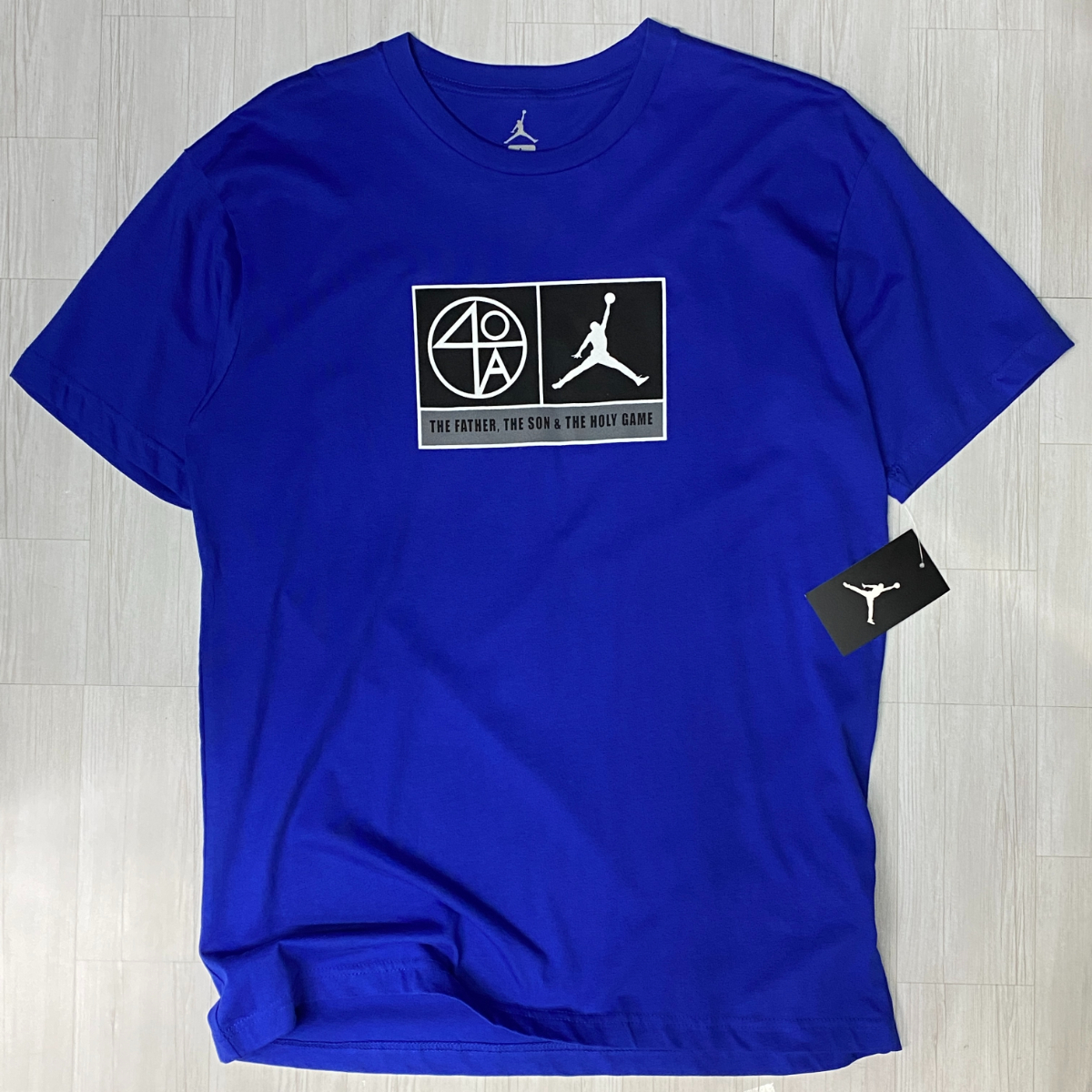 USA正規品 【S】 NIKE ナイキ AIR JORDAN エアジョーダン ボックスロゴ 半袖 Tシャツ 4a スパイクリー 青 スパイジーク ジャンプマン (AJ4)拍卖