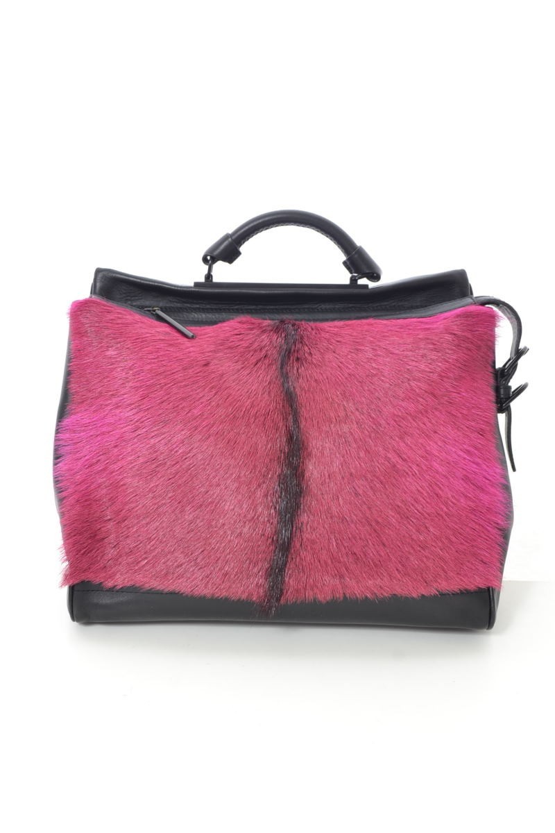 美品 3.1 Phillip Lim 2way ハラコ レザー バッグ ONE SIZE ブラック スリーワン フィリップリム KL4QKSPQ14拍卖