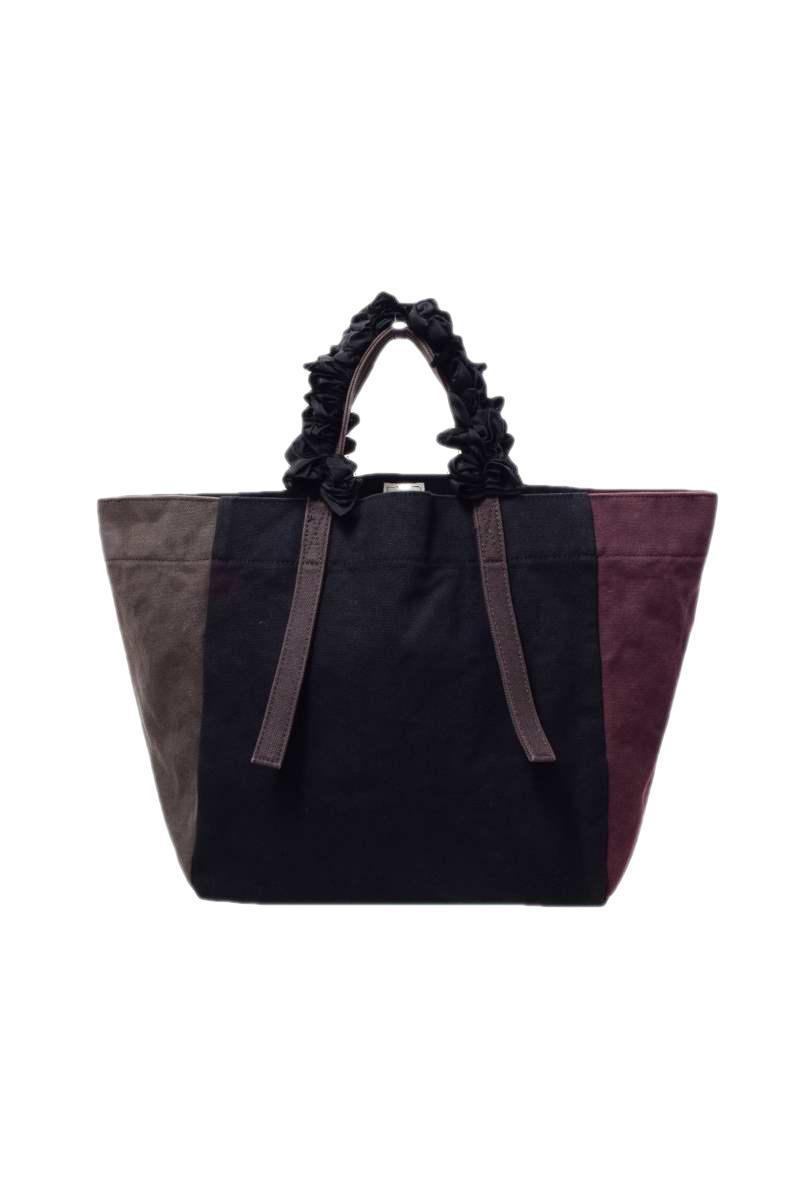 LUDLOW カラーブロック フリル キャンバス トートバッグ ONE SIZE ブラック ラドロー KL4QABSP93拍卖