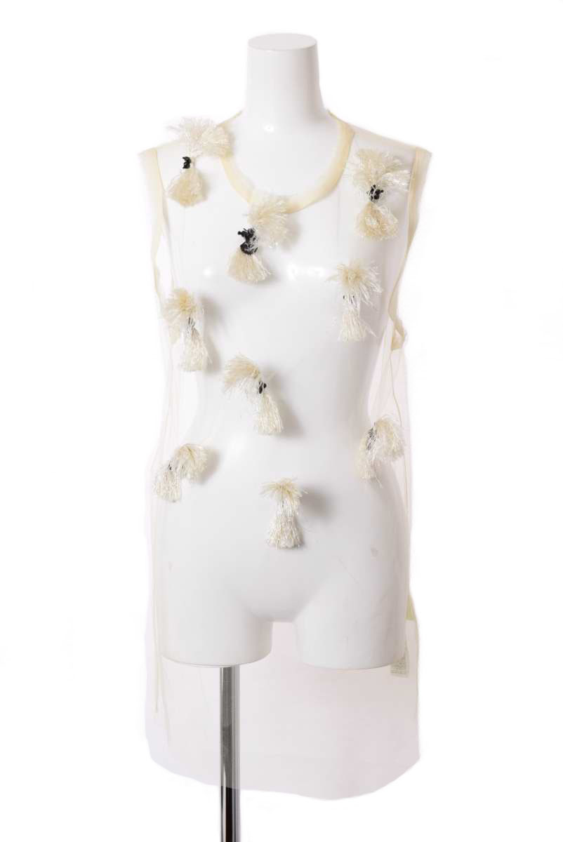 美品 3.1 Phillip Lim リボン装飾 シースルー トップス 0 ベージュ スリーワン フィリップリム KL4CLBLH08拍卖