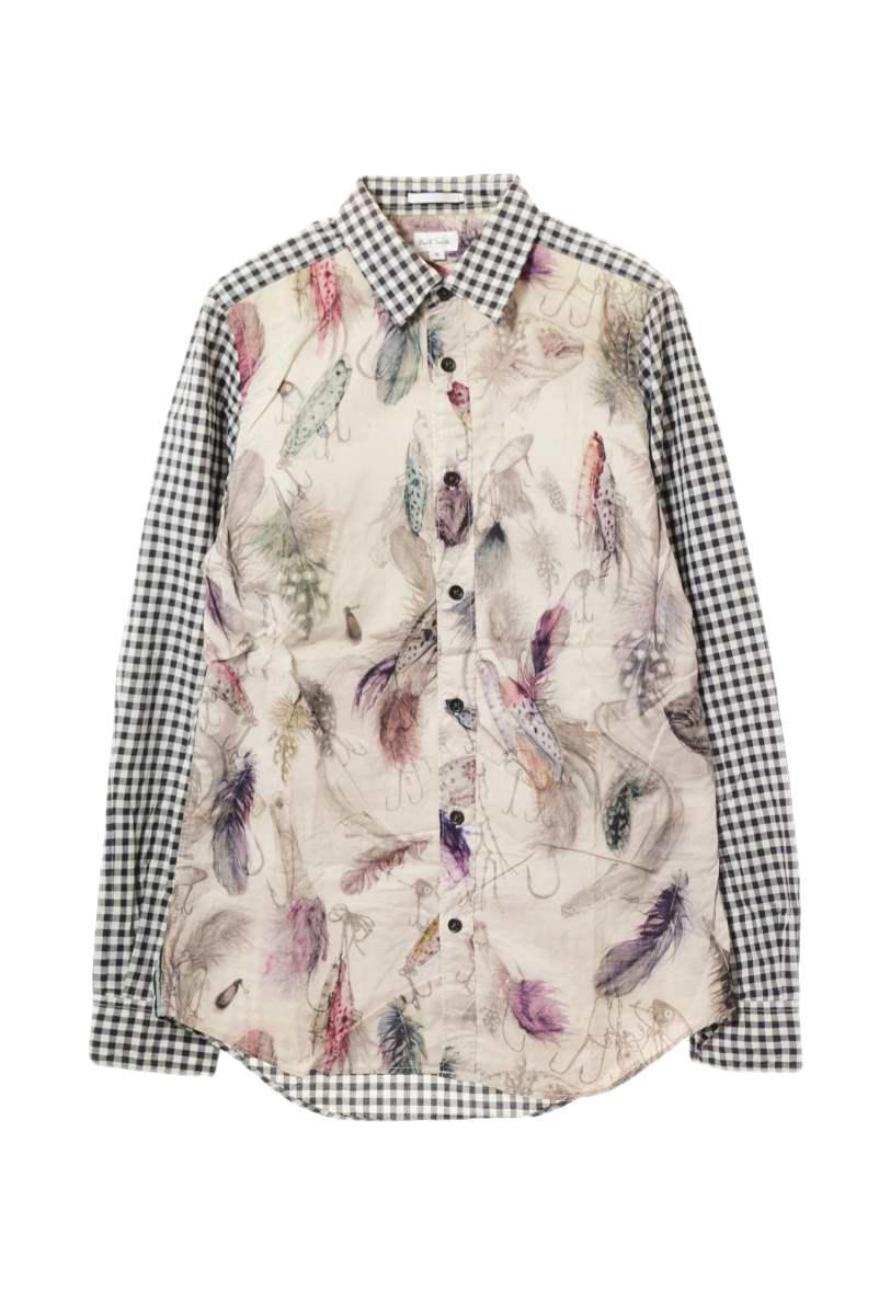 Paul Smith プリント切替 ギンガムチェックシャツ S マルチ ポールスミス KL4CKBAK11拍卖