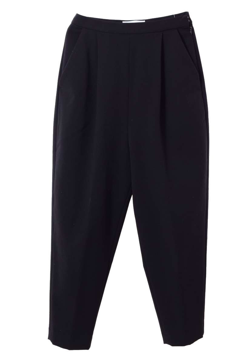 美品 ENFOLD ストレッチ タック テーパードパンツ 38 ブラック エンフォルド KL4CLBHB06拍卖