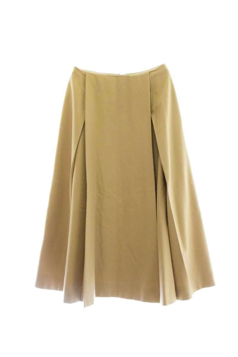 美品 Drawer ウール フランネル タック スカート 36 キャメル ドゥロワー KL4CQSCP43拍卖