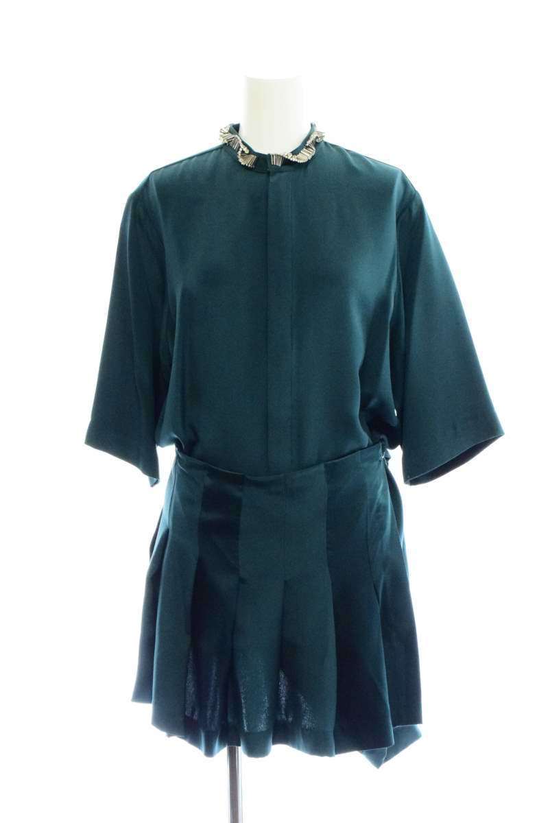 3.1 Phillip Lim ビジュー装飾 シルク ドレス ワンピース 0 グリーン スリーワン フィリップリム KL4CQHUL40拍卖