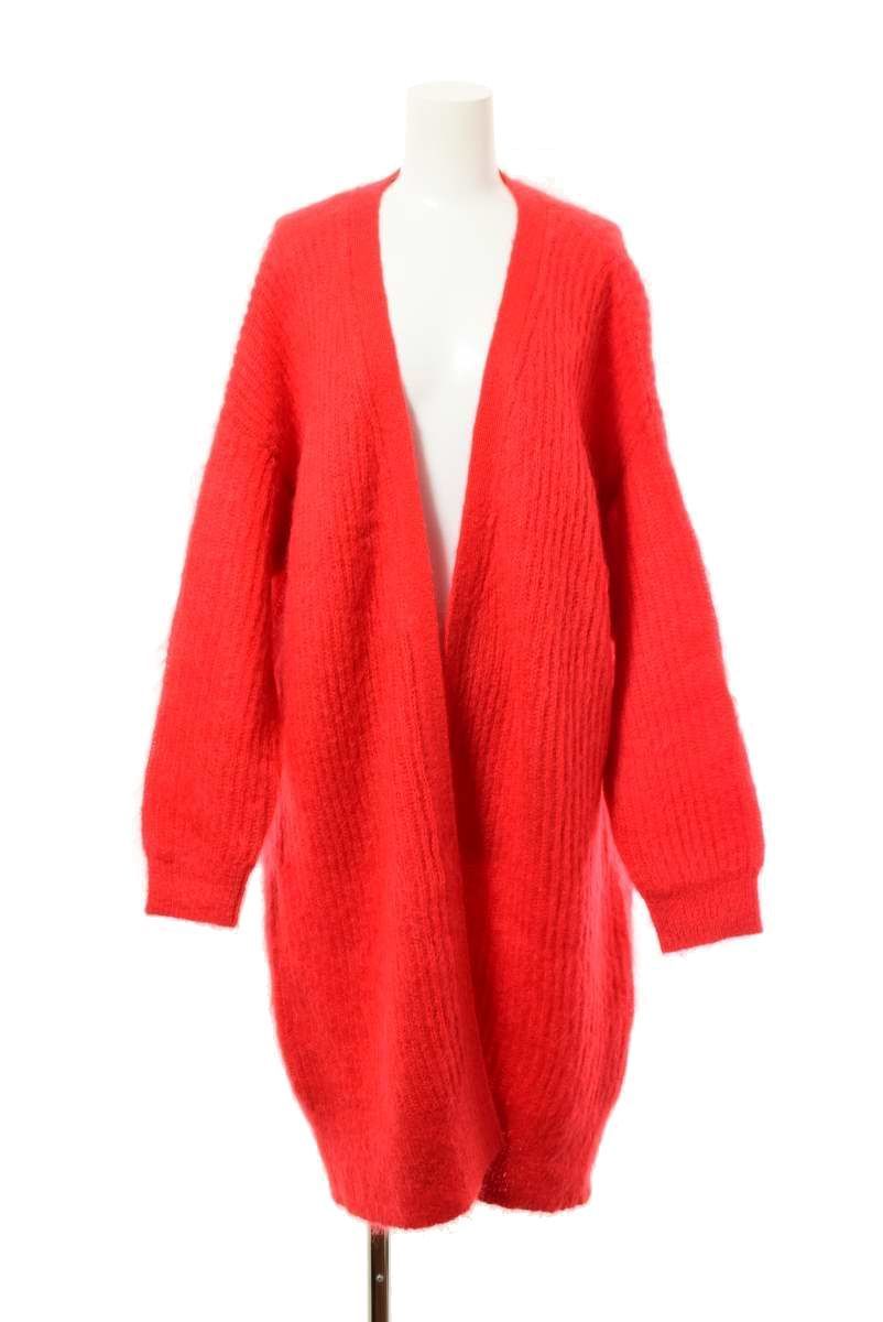 美品 GRACE CLASS ドロップショルダー ボタンレス カーディガン 36 レッド グレースクラス KL4CQUCU42拍卖