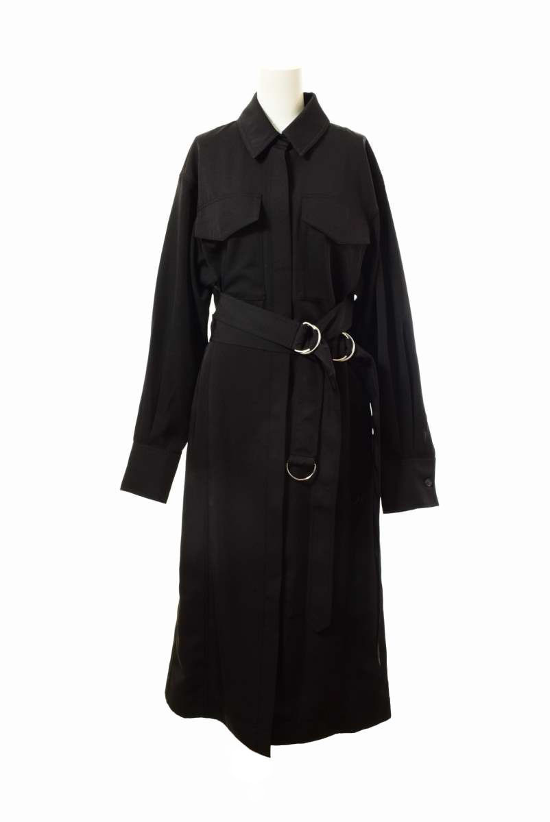 未使用 J KOO ベルテッド ロングシャツ XS ブラック ジェイクー KL4CPLPK31拍卖