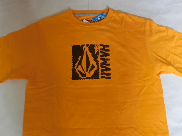 激レア USA購入 【VOLCOM】ボルコム 【GIVEBACK SERIES】【HAWAII VOLCOM STONE 】ロゴプリントTシャツUS Lサイズ イエロー拍卖