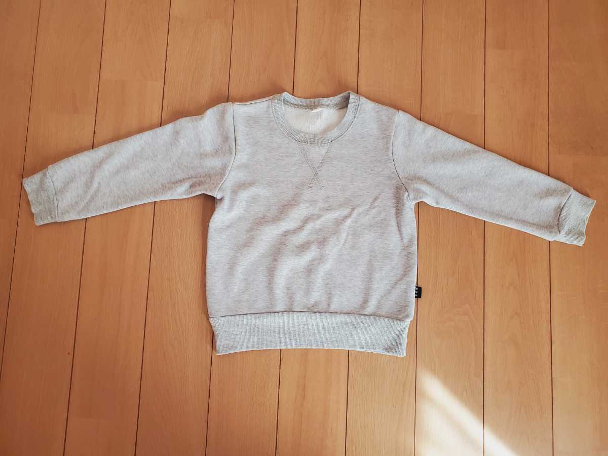 【美品】100★裏起毛トレーナー★霜降りグレー拍卖