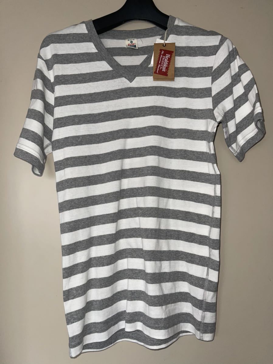 【特価】 ヘルスニット Healthknit ボーダーTシャツ 半袖Tシャツ グレード Mサイズ 新品タグ付き拍卖
