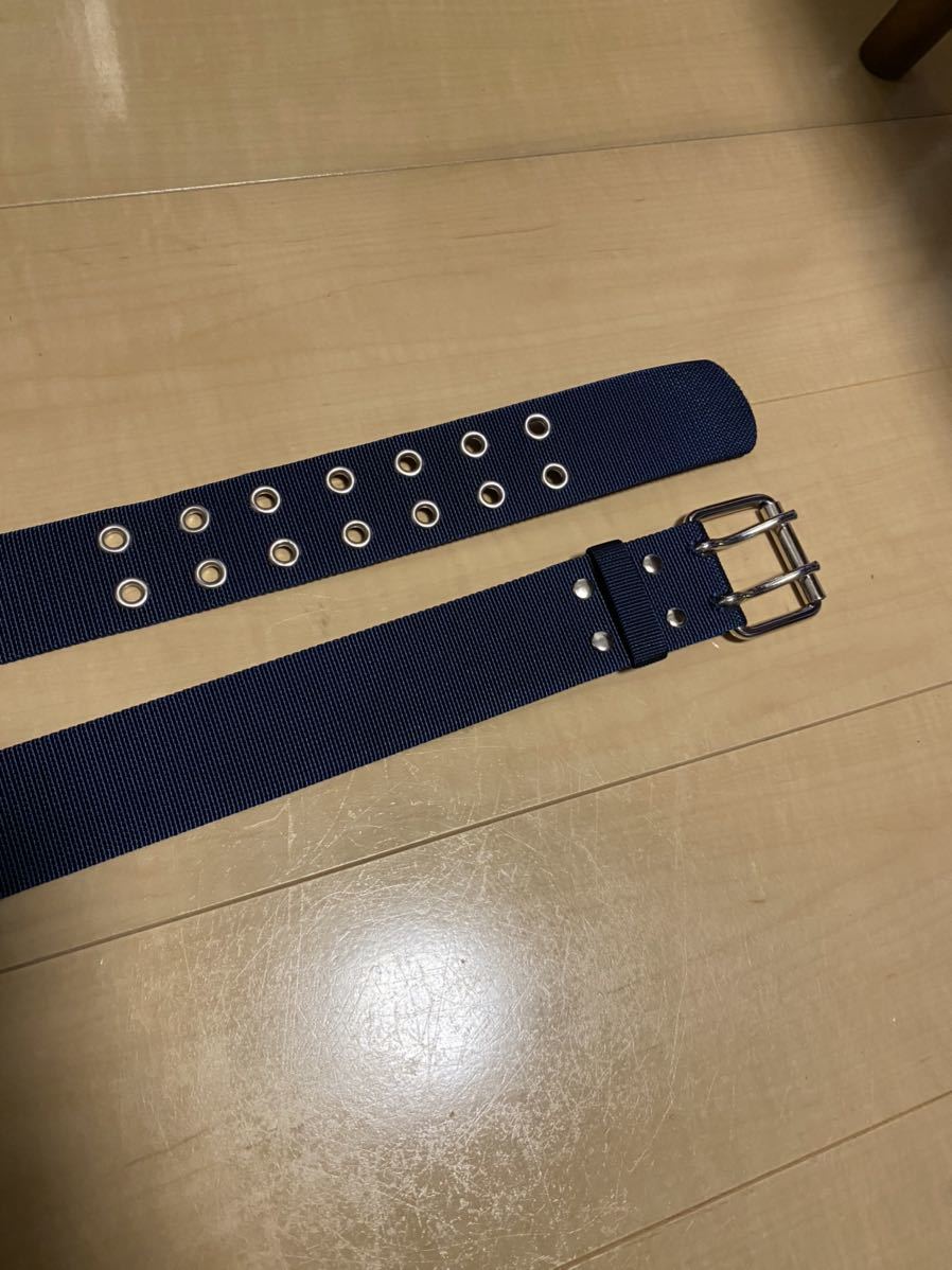 KASAJIMAベルト 幅50ミリ ウェスト穴寸法80~97 7個穴2段 長さ調整不可 紺色ほぼ新品です。拍卖