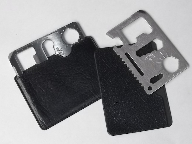 古い サバイバルツール ステンレス カード型 2枚 アイアン SURVIVAL TOOL 古道具 工具 携帯拍卖